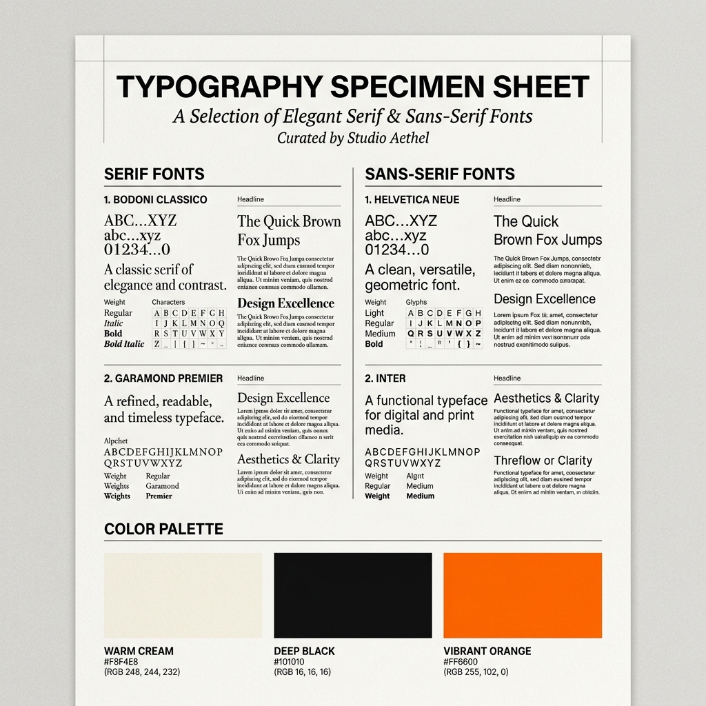 Typography & Color Spec Board