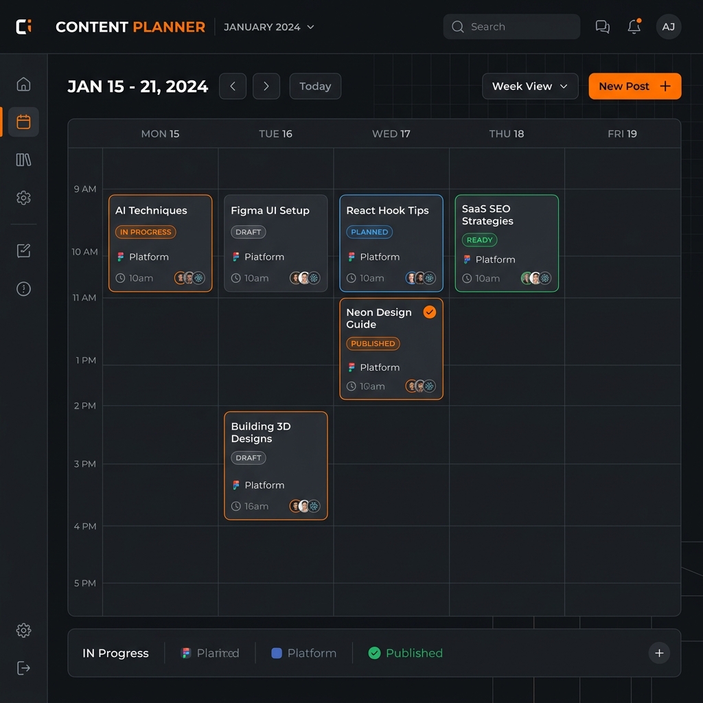 Content Planning Calendar